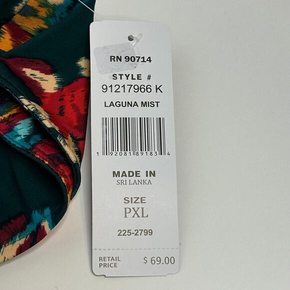 NWT MSK Laguna Mist Floral Print 3/4 Sleeve Shift Dress Womens Petite Size PXL - Picture 9 of 12